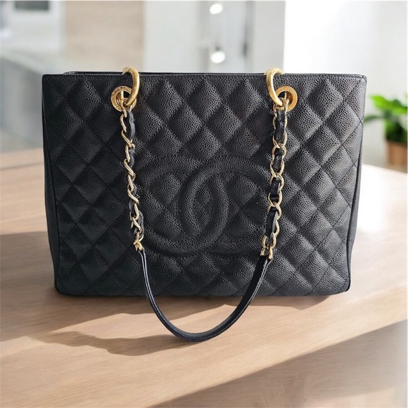 SOLD! Authentic Chanel Black Caviar GST Grand Shopping Tote GHW! - Picture 9 of 16
